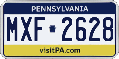 PA license plate MXF2628