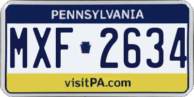 PA license plate MXF2634