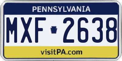 PA license plate MXF2638