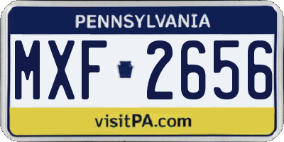 PA license plate MXF2656