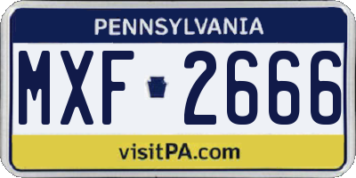 PA license plate MXF2666