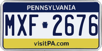 PA license plate MXF2676