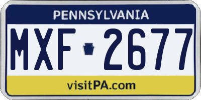 PA license plate MXF2677