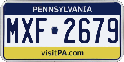 PA license plate MXF2679