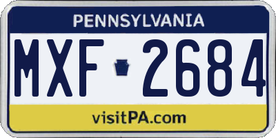 PA license plate MXF2684
