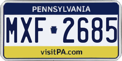 PA license plate MXF2685