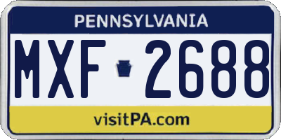 PA license plate MXF2688