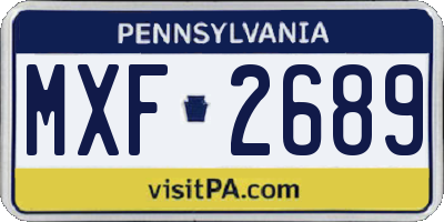 PA license plate MXF2689