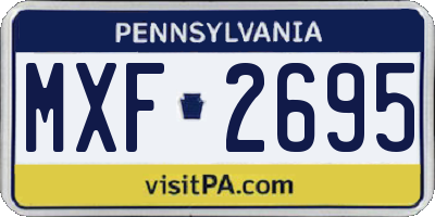 PA license plate MXF2695