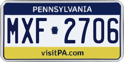 PA license plate MXF2706