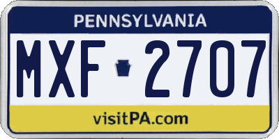 PA license plate MXF2707