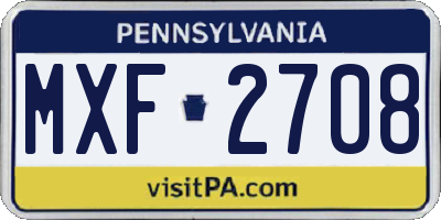 PA license plate MXF2708