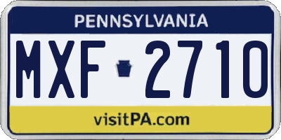 PA license plate MXF2710