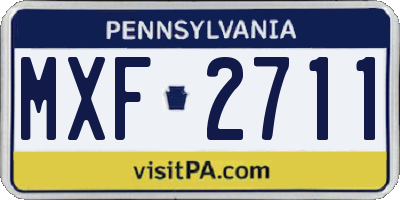 PA license plate MXF2711