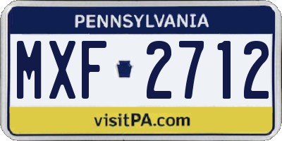 PA license plate MXF2712