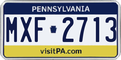 PA license plate MXF2713
