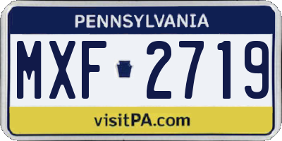 PA license plate MXF2719