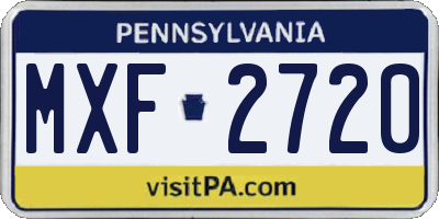 PA license plate MXF2720