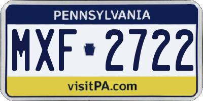 PA license plate MXF2722