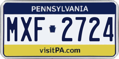 PA license plate MXF2724