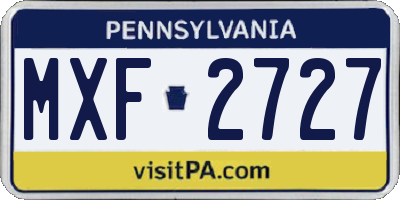 PA license plate MXF2727