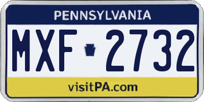 PA license plate MXF2732