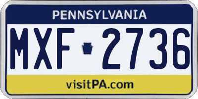PA license plate MXF2736