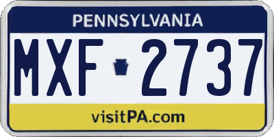 PA license plate MXF2737