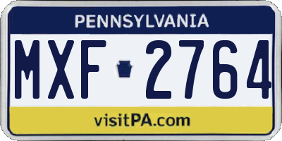 PA license plate MXF2764