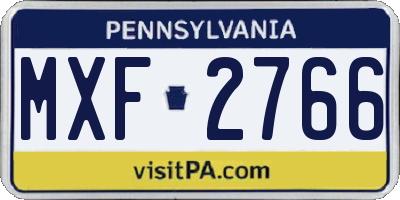 PA license plate MXF2766