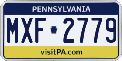 PA license plate MXF2779