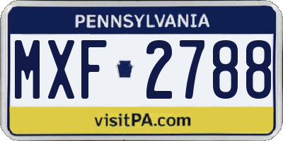 PA license plate MXF2788