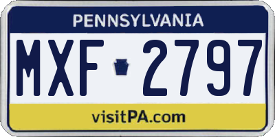 PA license plate MXF2797