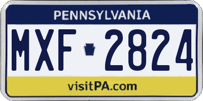 PA license plate MXF2824