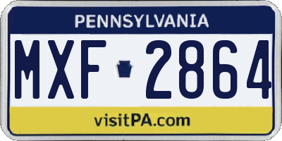 PA license plate MXF2864