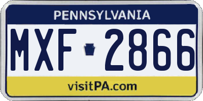PA license plate MXF2866