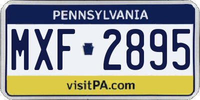 PA license plate MXF2895