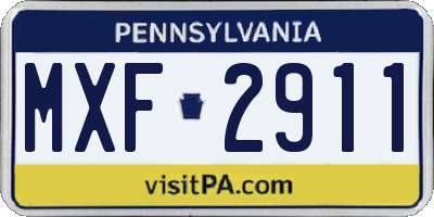 PA license plate MXF2911
