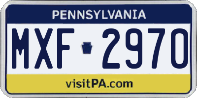 PA license plate MXF2970
