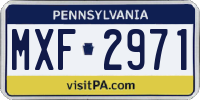 PA license plate MXF2971