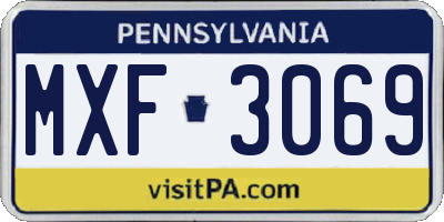 PA license plate MXF3069