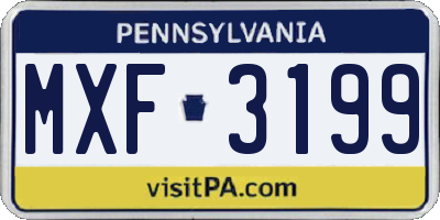 PA license plate MXF3199