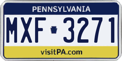 PA license plate MXF3271