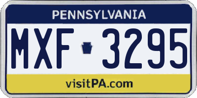 PA license plate MXF3295