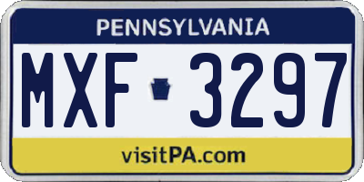 PA license plate MXF3297
