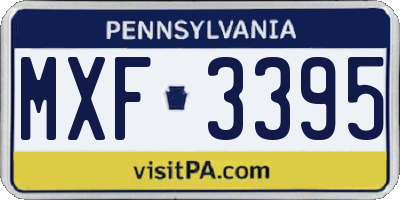 PA license plate MXF3395