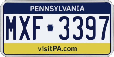PA license plate MXF3397
