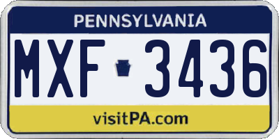 PA license plate MXF3436