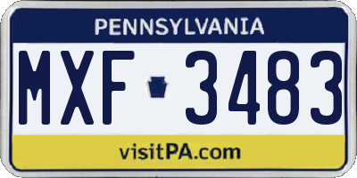 PA license plate MXF3483