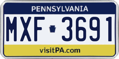 PA license plate MXF3691